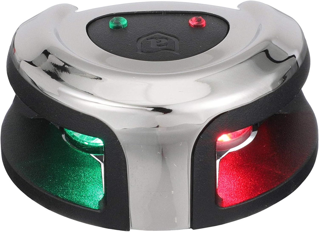 Attwood Lightarmor Deck Mount Led Navigation Light 2nm Stainless Steel Bi-color