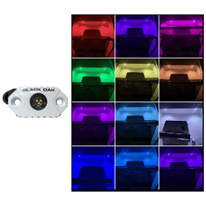 BLACK OAK ROCK ACCENT LIGHT - RGB - WHITE HOUSING