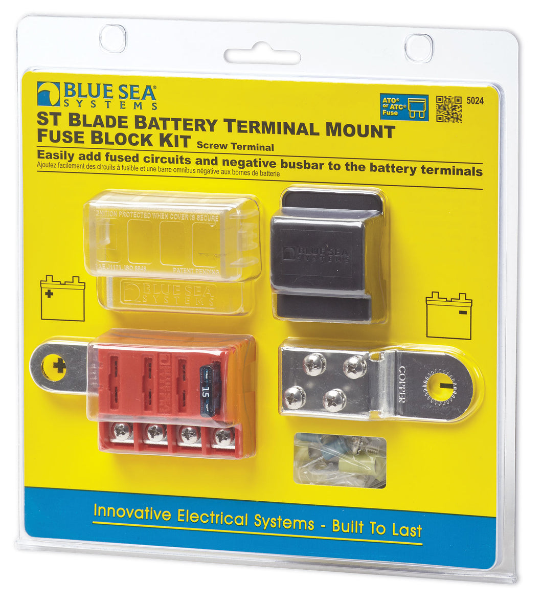 Blue Sea 5024 4-gang Battery Terminal Fuse Block St Ato-atc And Cover