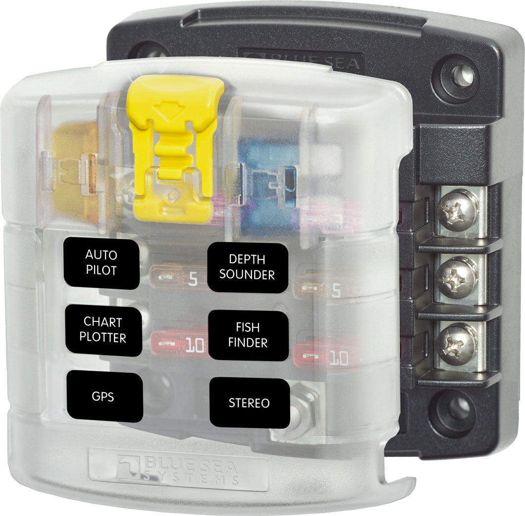 Blue Sea 5028 6-gang Fuse Block St Ato-atc With Cover