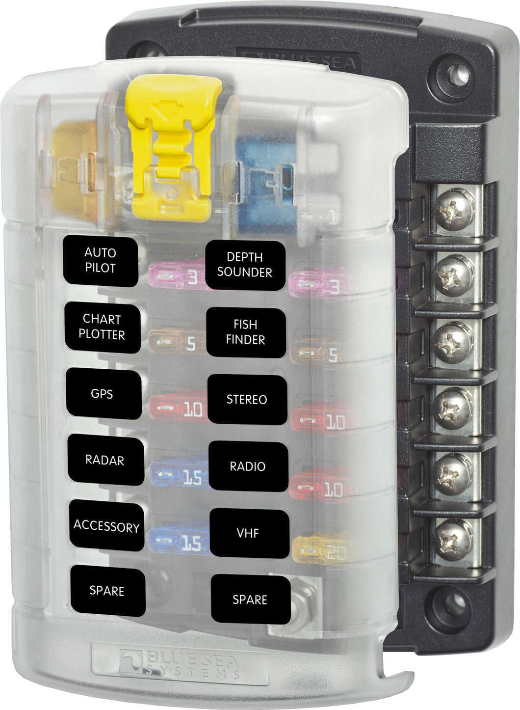 Blue Sea 5029 12-gang Fuse Block St Ato-atc With Cover
