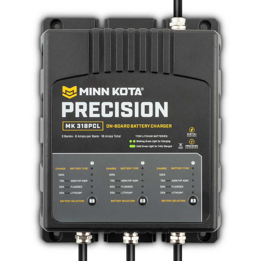 Minn Kota Mk318pcl Precision Charger 3 Bank 6 Amps