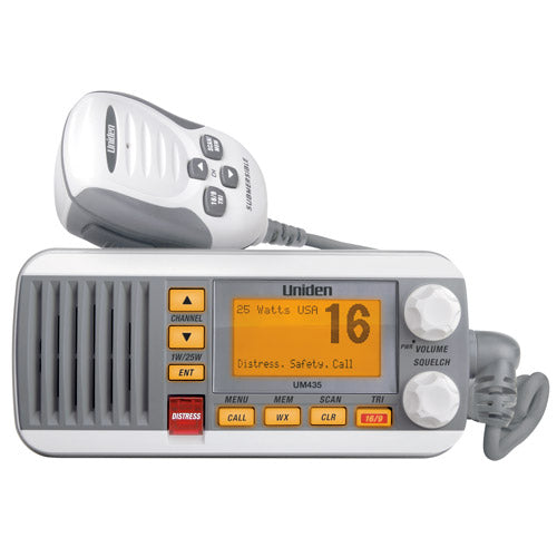 Uniden Um435 White Vhf Class D Dsc 25 Watt